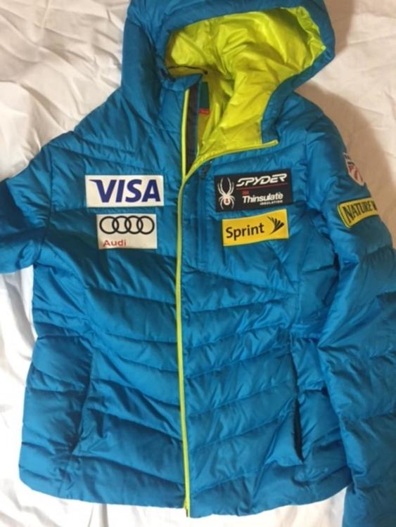 Spyder Mens Medium Blue US Ski Team down jacket SOLD Skiing Jackets SidelineSwap