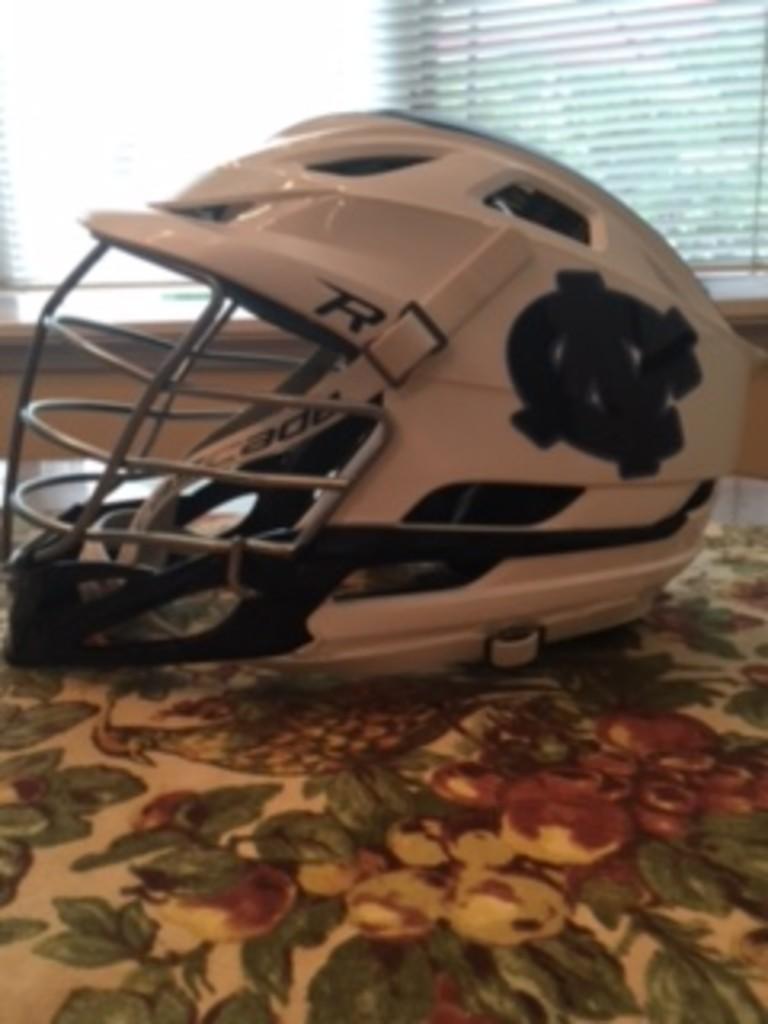 UNC Lacrosse Game Worn Cascade R Helmet White SidelineSwap