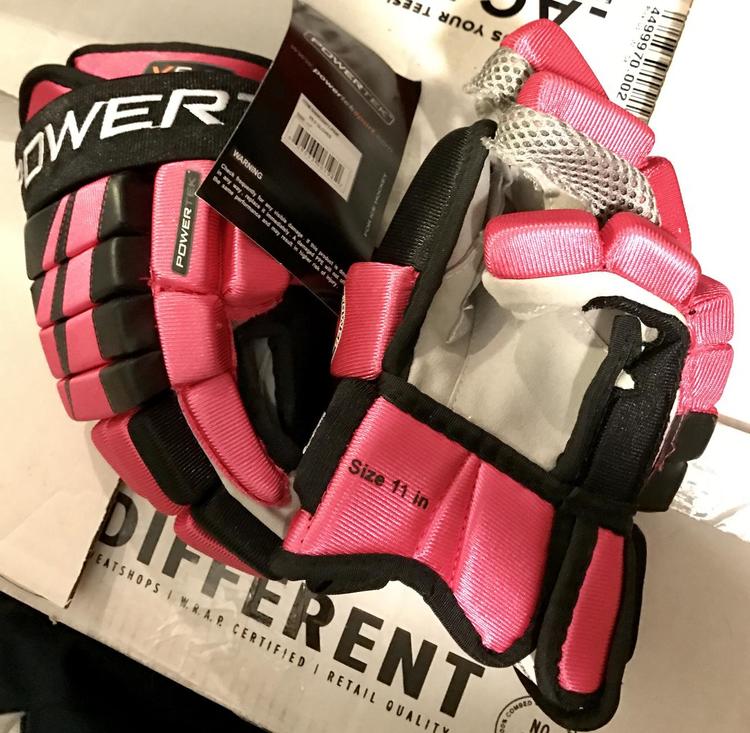 Powertek Youth - 11" Pink/Black NEW | SOLD | Hockey Gloves ...