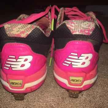 breast cancer baseball cleats