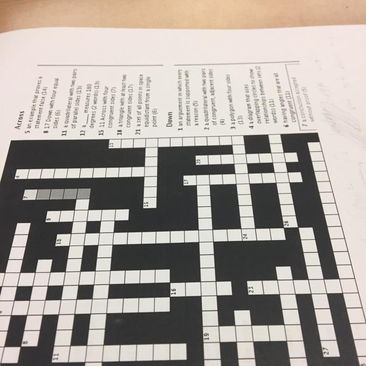 geometry crossword puzzle