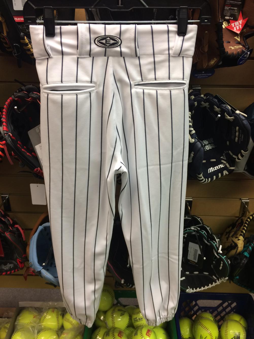 New Easton Pro Pinstripe Youth Baseball Pants White/Navy (Yankees