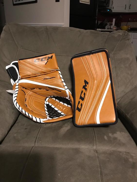 CCM New Premier Pro Custom Goalie Glove & Blocker Regular Senior SOLD