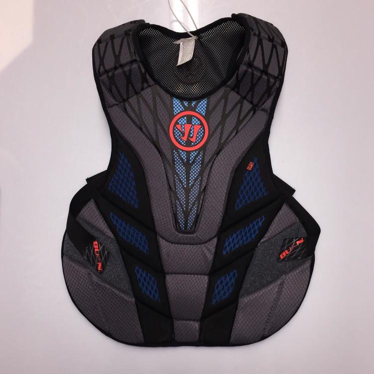 Warrior Burn Chest Pad Large Gray/Black SOLD Lacrosse Chest