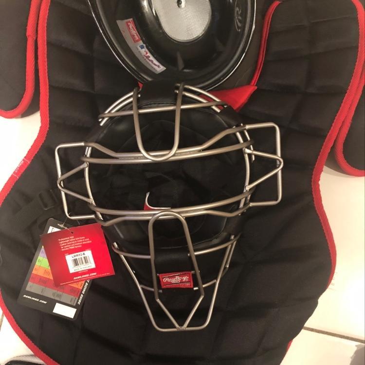 Nike Pro Catchers Gear Adult 16” Black And Red SOLD Baseball