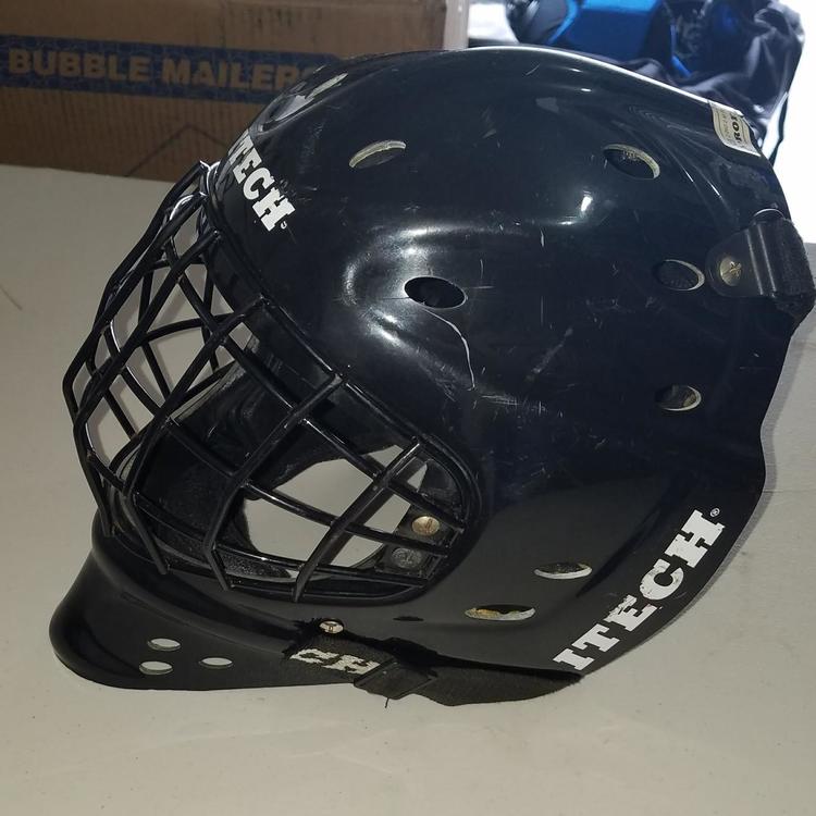 ITECH PROFILE 2000 GOALIE MASK HELMET SENIOR LARGE L ADULT BLACK ICE ...