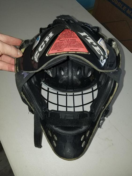 ITECH PROFILE 2000 GOALIE MASK HELMET SENIOR LARGE L ADULT BLACK ICE ...