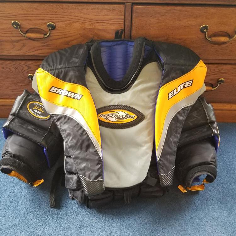 Brown 2200CA Senior Chest Protector with built in collar and shoulder