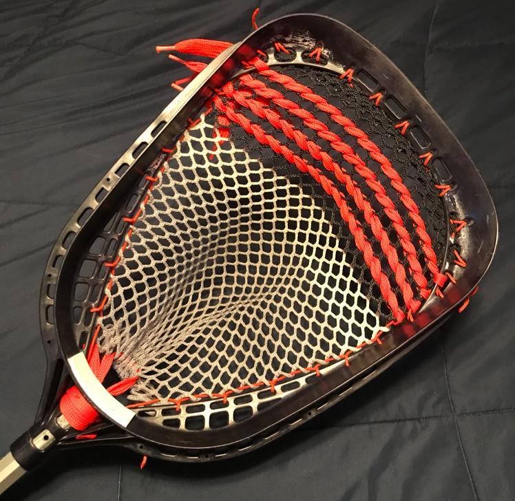 Gait  Goalie Head Black / Orange Custom Strung SOLD Lacrosse