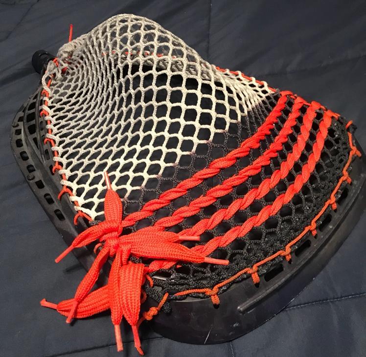 Gait  Goalie Head Black / Orange Custom Strung SOLD Lacrosse