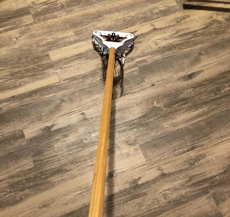 Traditional Wooden D Pole (fiddle Stick) Lacrosse Complete Sticks