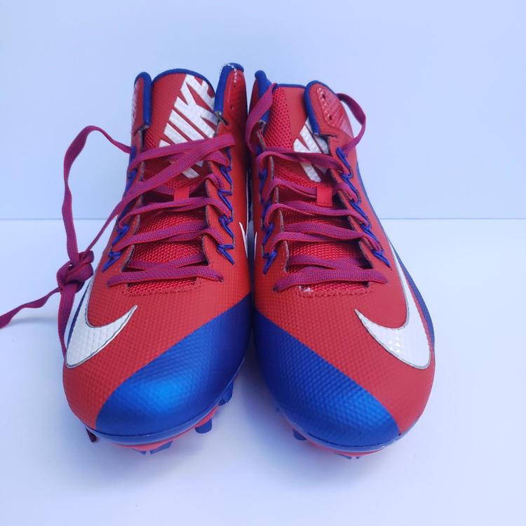 red white and blue nike football cleats