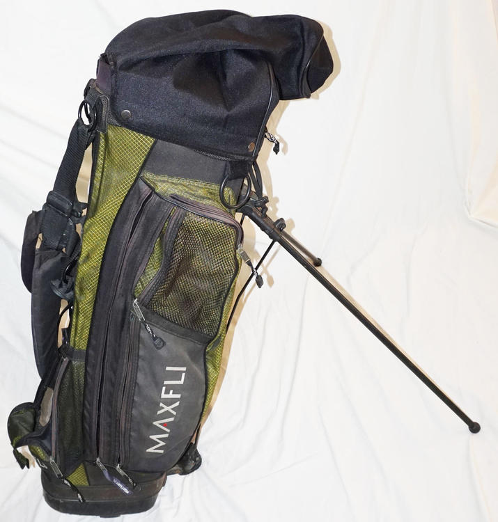 Maxfli Golf Bag Carry Or Stand Green Black Dual Strap Well Used