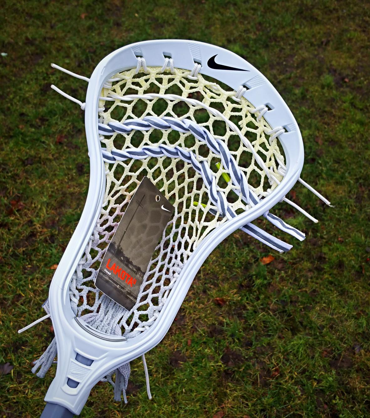 New Nike Lakota U Lacrosse Head Strung w/ ECD Semi Soft Mesh & Fire