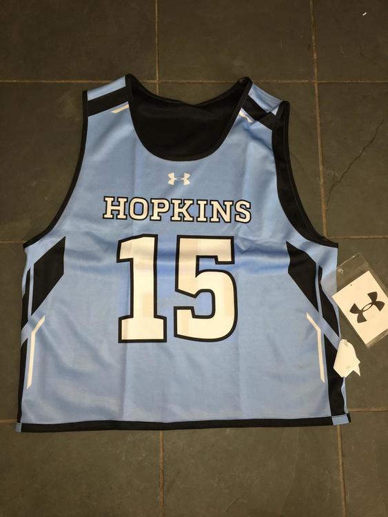 Under Armour New JOHNS HOPKINS 15 Reversible Pinnie Jersey LARGE SOLD Lacrosse Apparel