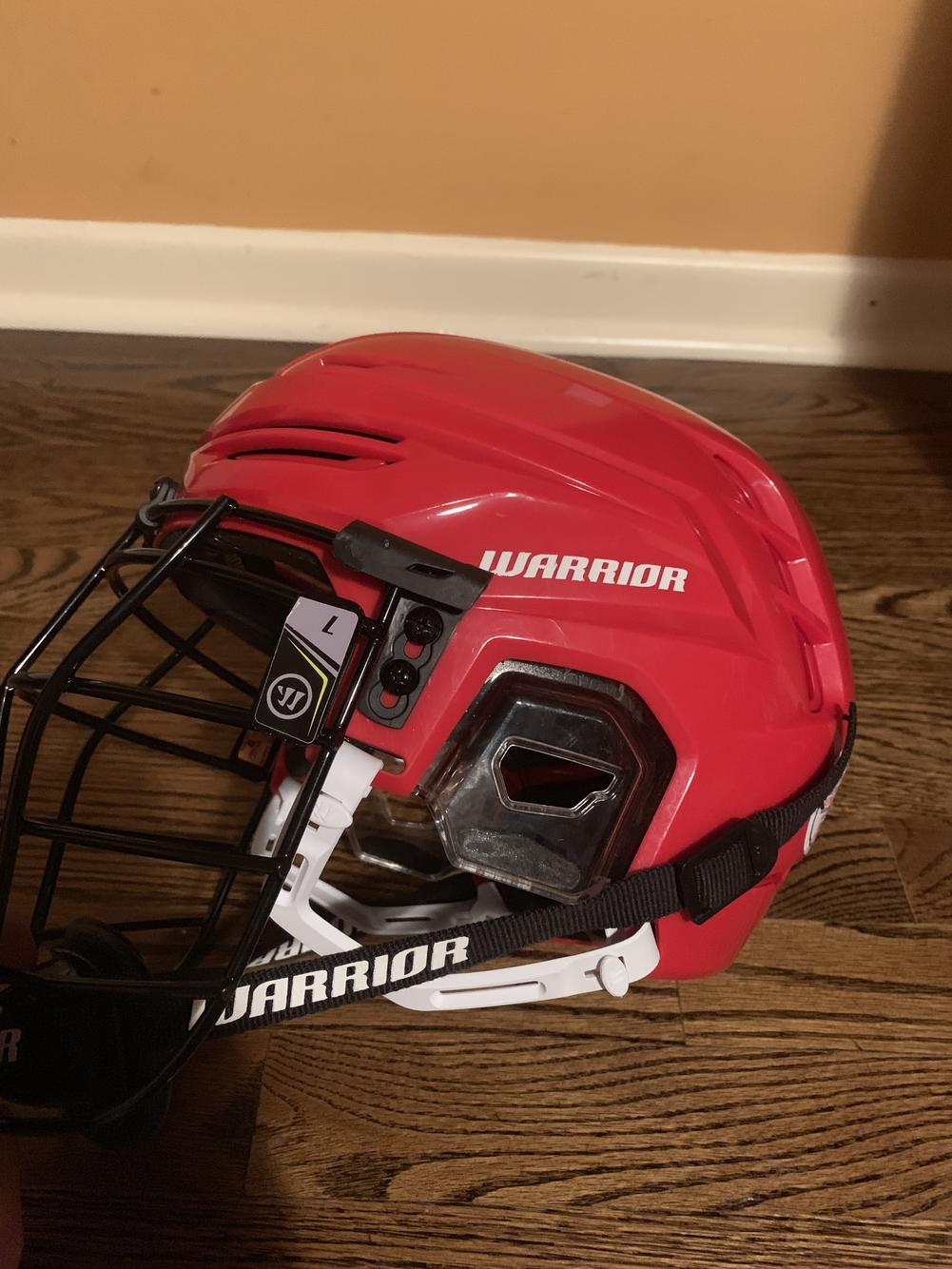New Warrior Box Lacrosse Helmet Size Medium Helmet Large Face Mask