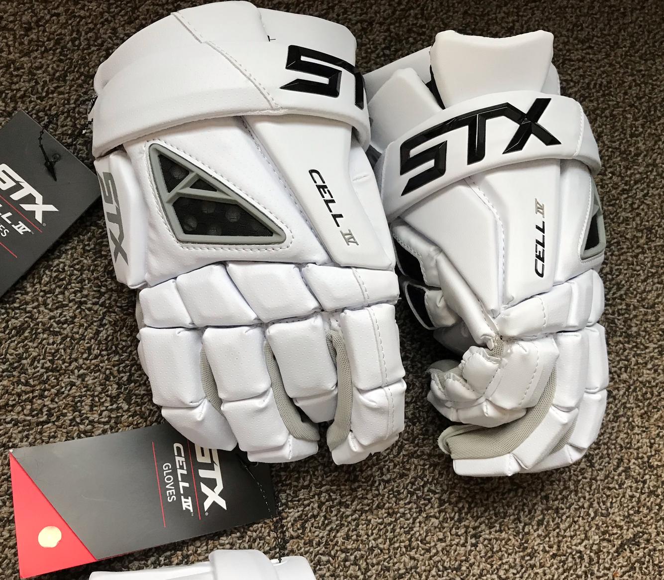 Stx Cell 4 IV Large Lacrosse Lax Gloves White NEW NWT SidelineSwap