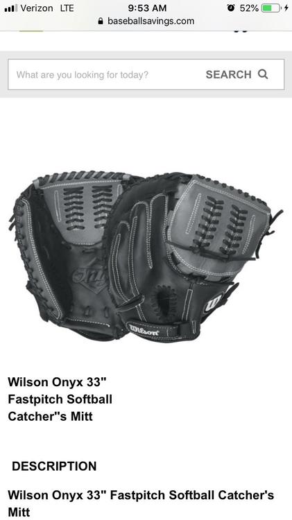 wilson onyx catchers mitt