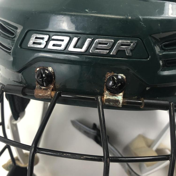 Bauer Used Medium Green ReAkt 100 Helmet with Medium CCM Cage SOLD