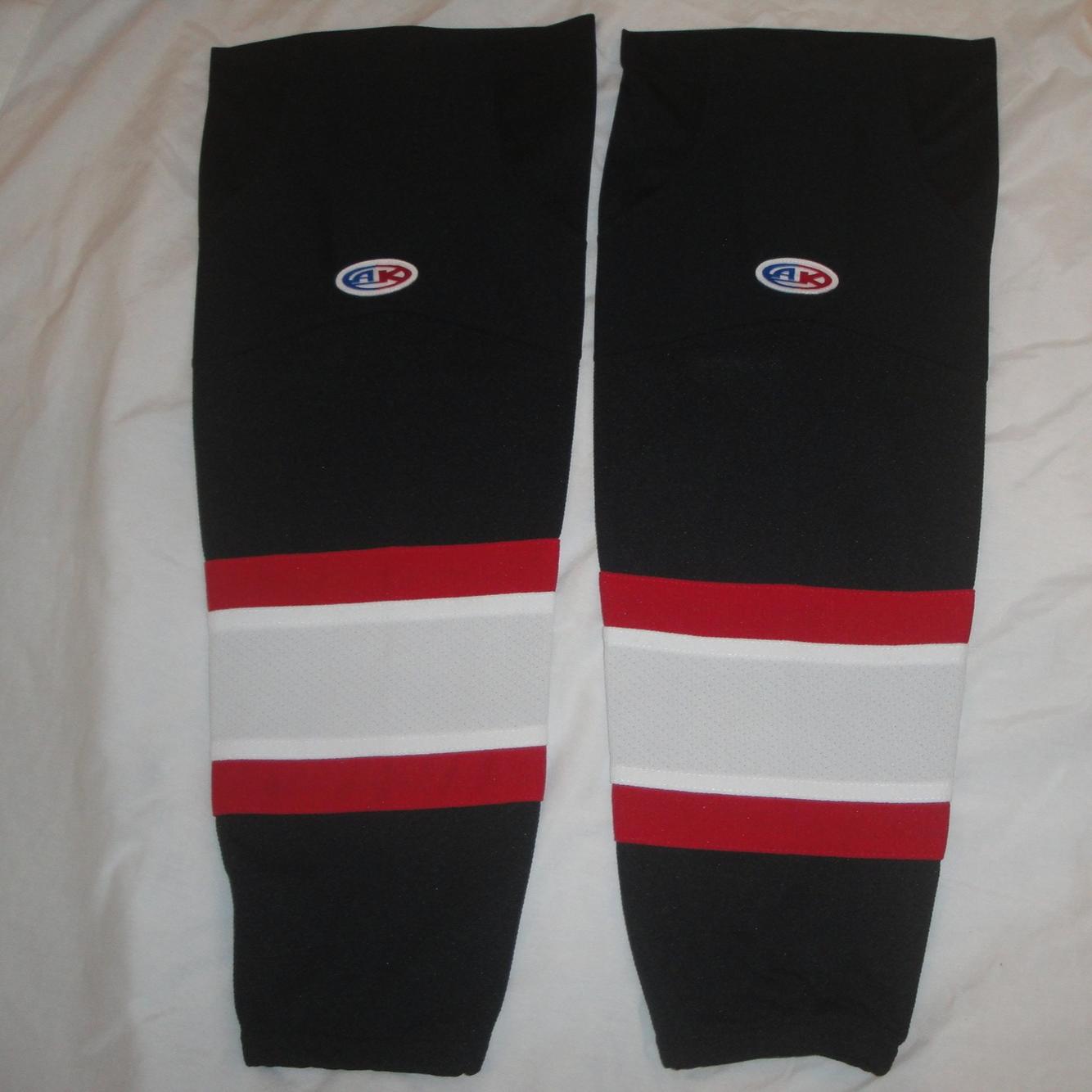 AK OTTAWA MESH SOCKS SIZE SMALL / YOUTH NEW BLACK WHITE RED Hockey