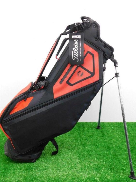 Leist Custom Players 4 Stand Bag Cc Logo W Rain Hood Black Red New No Trades