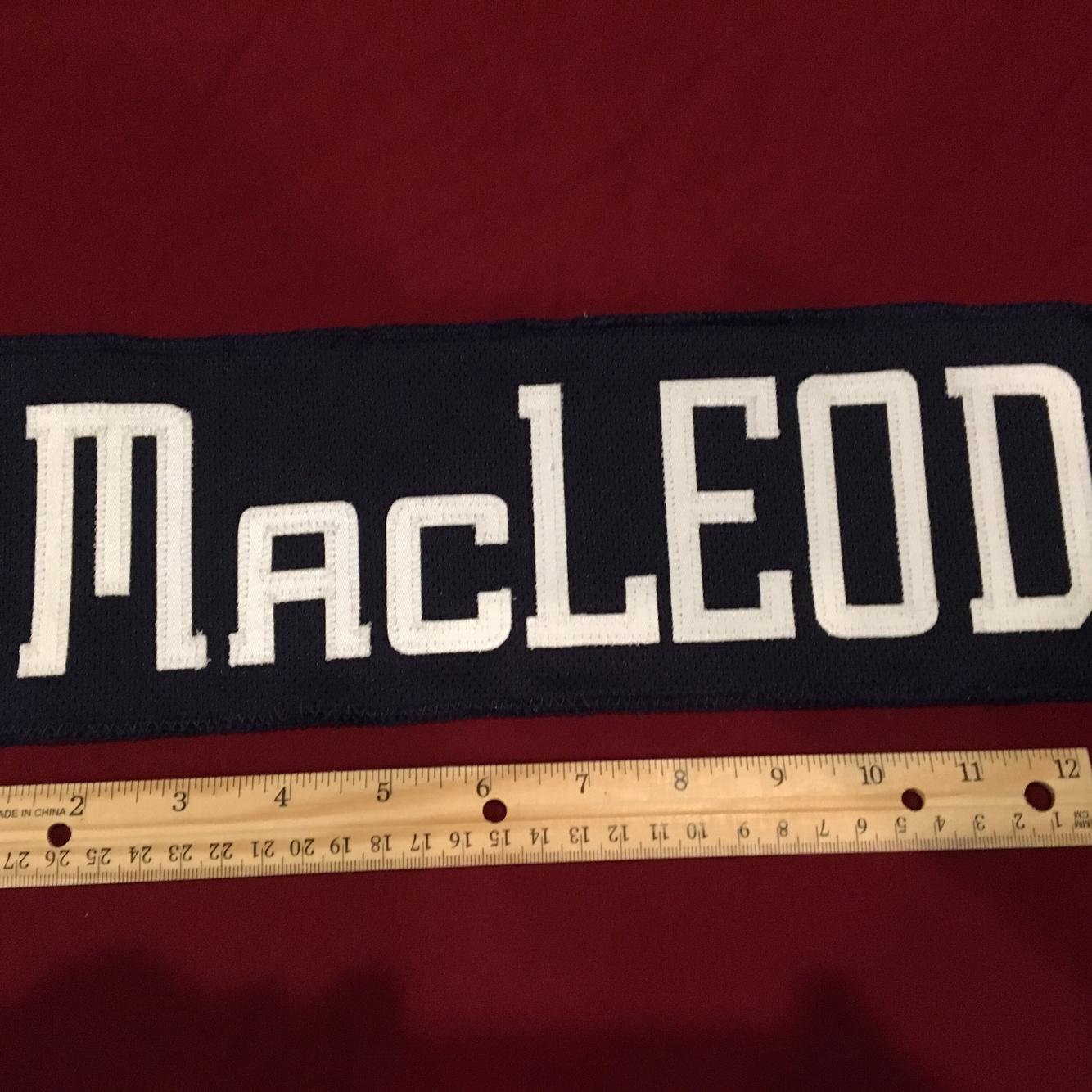 Wade MacLEOD Springfield Falcons AHL Hockey Jersey Nameplate Tag Blue