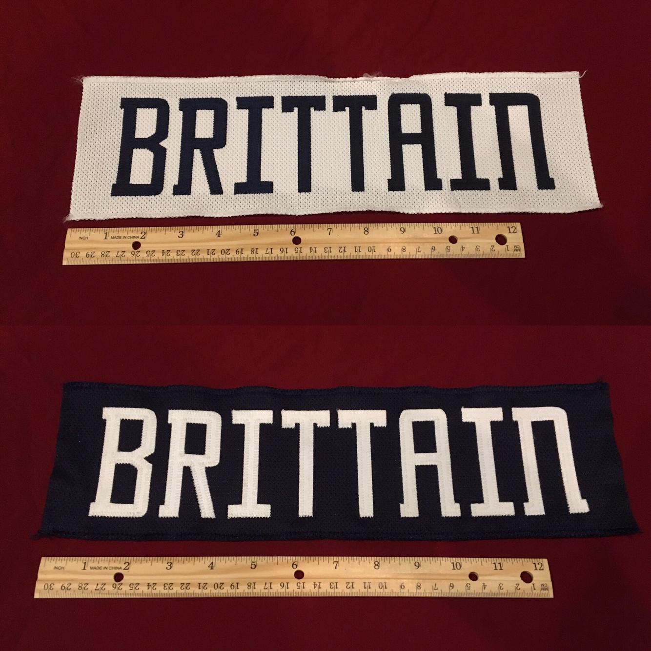 BRITTAIN Springfield Falcons AHL Hockey Jersey Nameplate Tag Lot (2