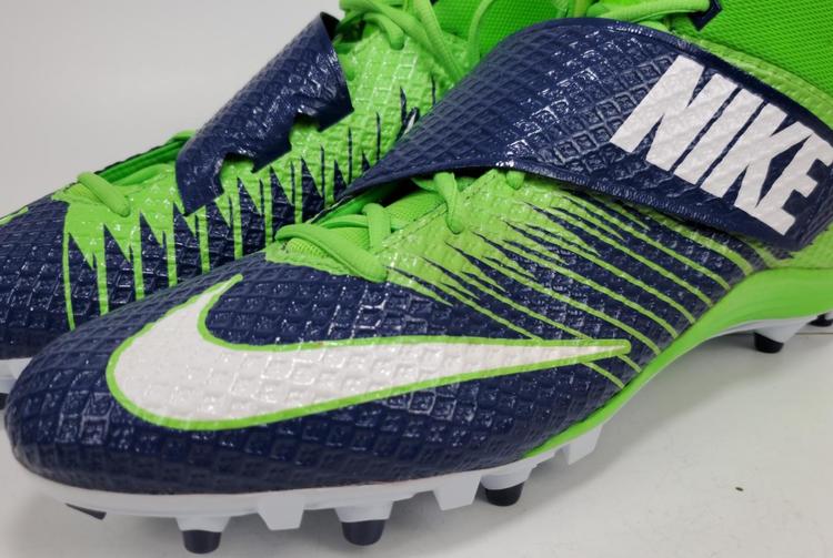 blue and green football cleats