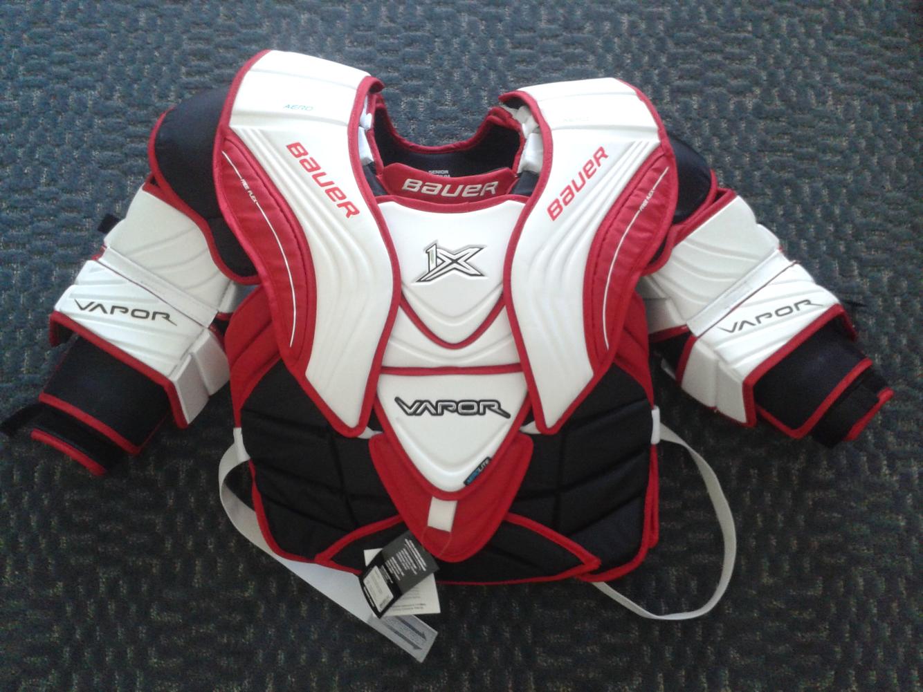 New Bauer Vapor 1X Goalie Chest and Arm Protector Senior Pro Stock SidelineSwap