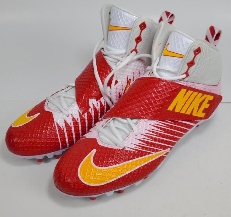 red and yellow football cleats