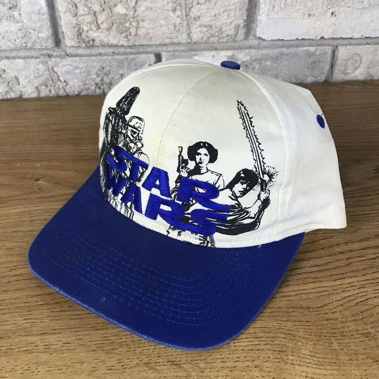 Vintage Snapback Hats >> Vtg 90s Star Wars Vintage Snapback Hat Cap Blue Original Movie Promo Rare Used Vintage Snapback Hats >> Vtg 90s Star Wars Vintage Snapback Hat Cap Blue Original Movie Promo Rare Used