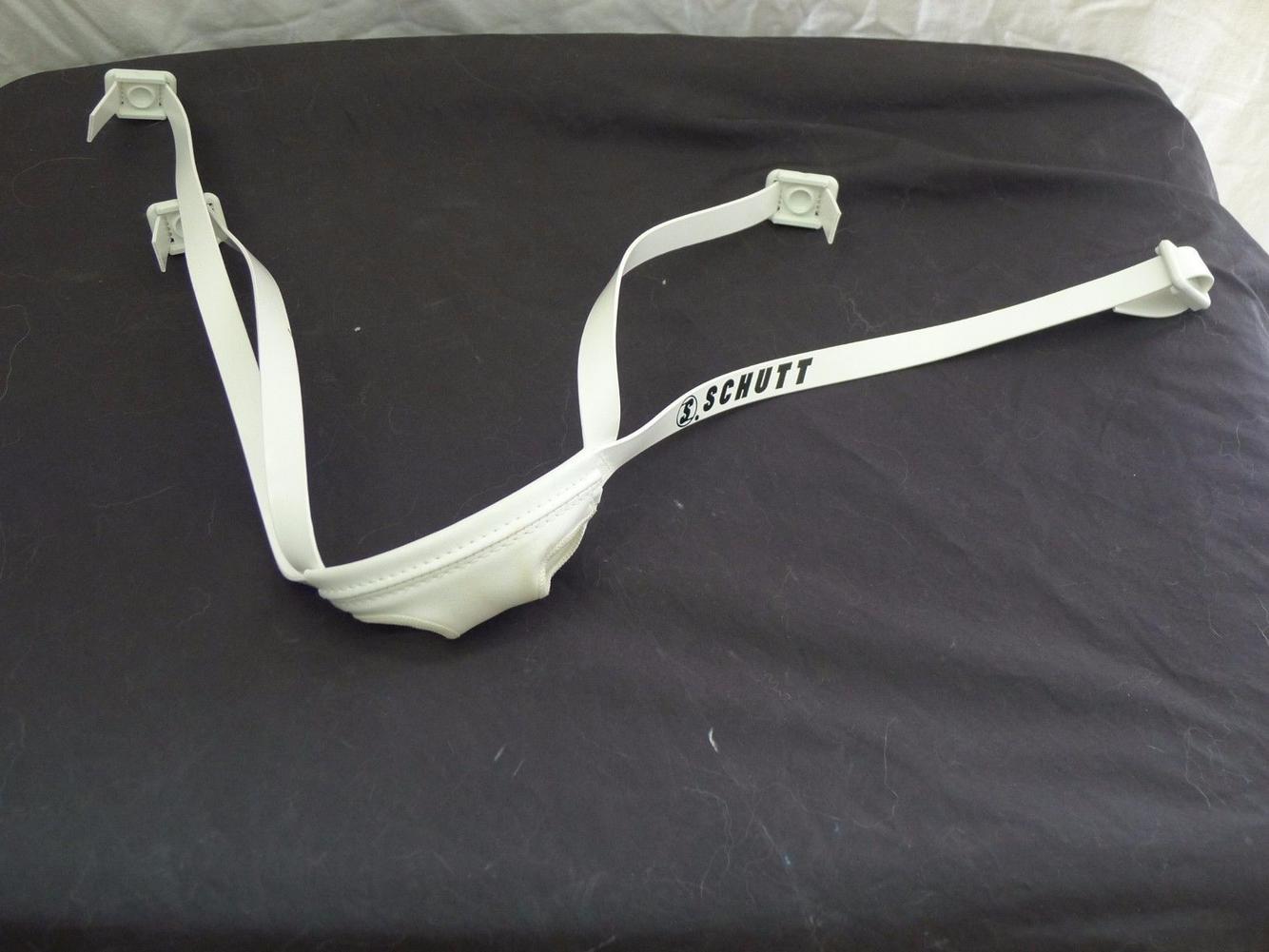 New, Adult Schutt DNA, White 4pt Mid/High Hook UP Soft Cup Helmet Chin