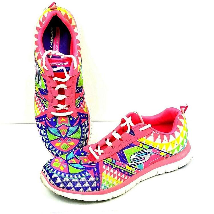 rainbow skechers memory foam