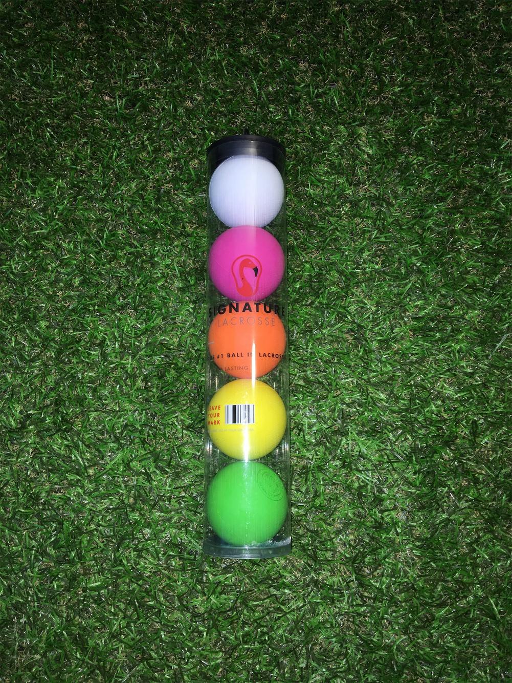 Tube Of 5 Rainbow Assorted Signature Lacrosse Balls SidelineSwap