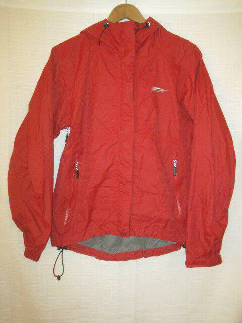 red hiking jacket