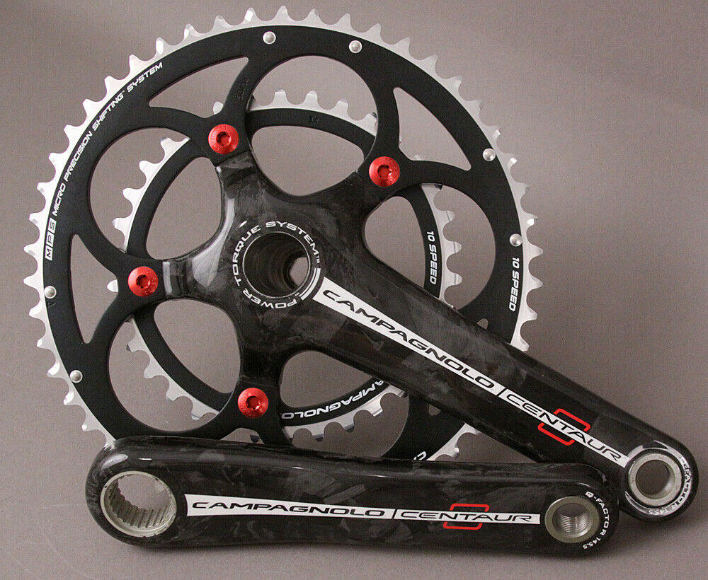New Campagnolo Centaur Carbon Power-Torque 10 Speed 34//50 Crank Set 165