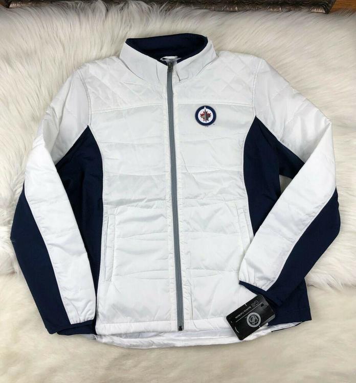 Winnipeg Jets Full Zip Quilted Puffer Jacket, White, Women ...