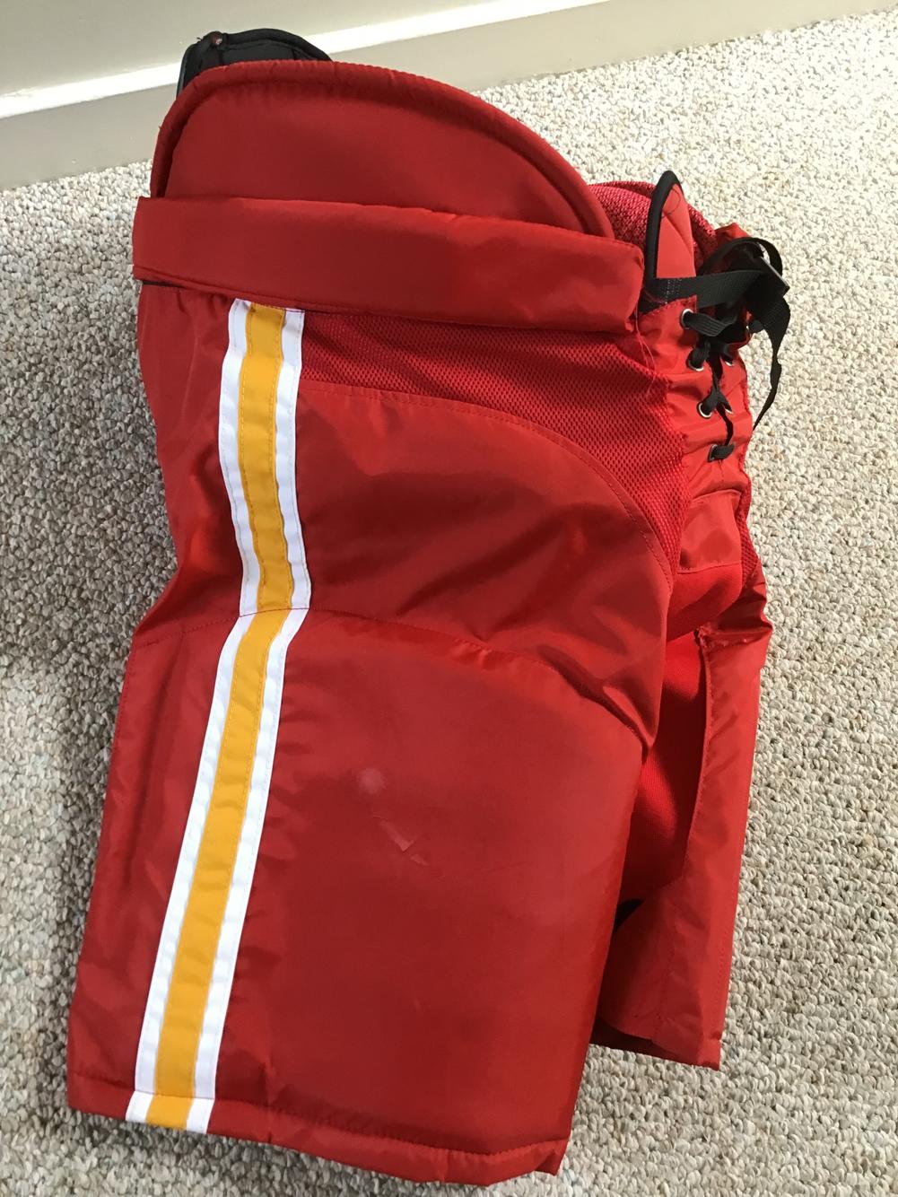 Calgary Flames Retro CCM Hockey Pants Senior Pro Stock SidelineSwap
