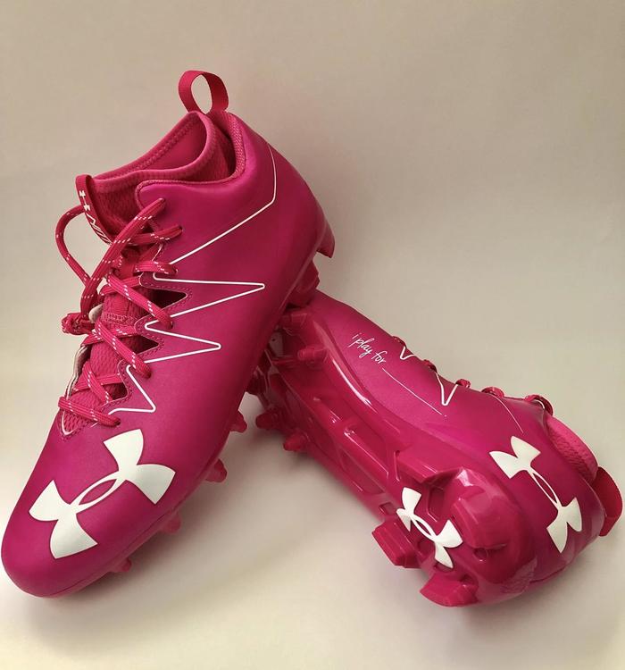 pink under armour football cleats