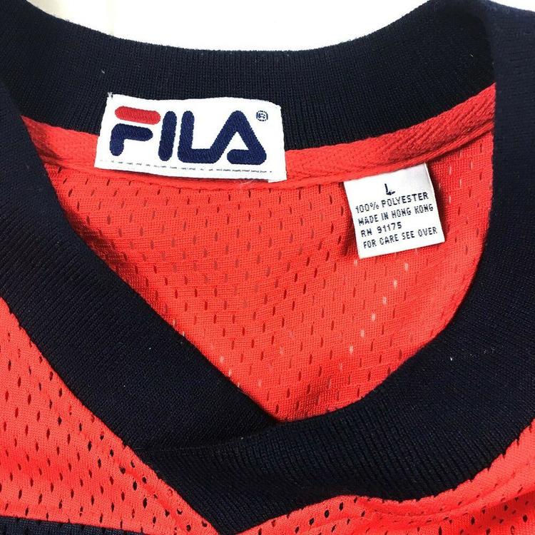 VTG Fila Hockey Jersey Mesh Short Sleeves 90s Embroidered Big Logo Sz Large KlærtrøyerSidelineSwap Klærtrøyer SidelineSwap