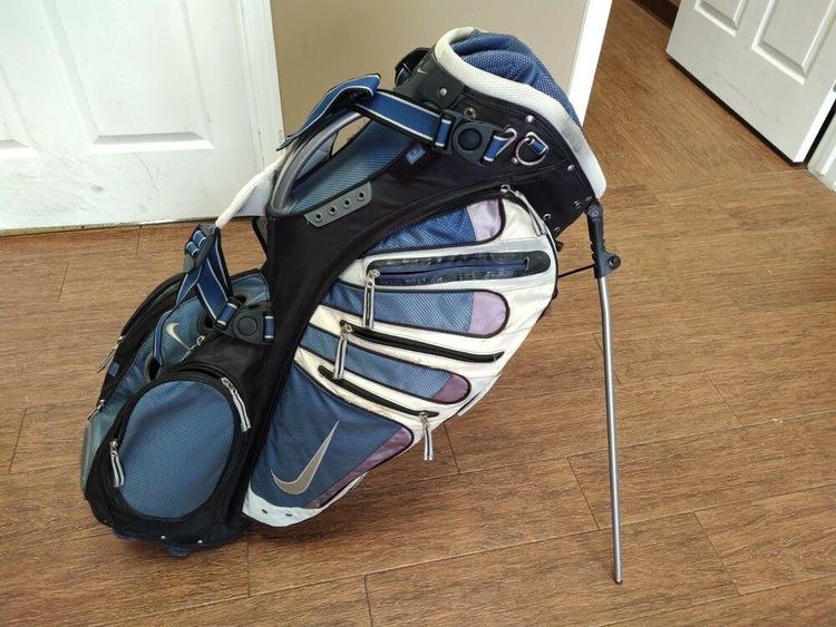 Nike 14 Divider Golf Stand Bag Blue White W Raincover