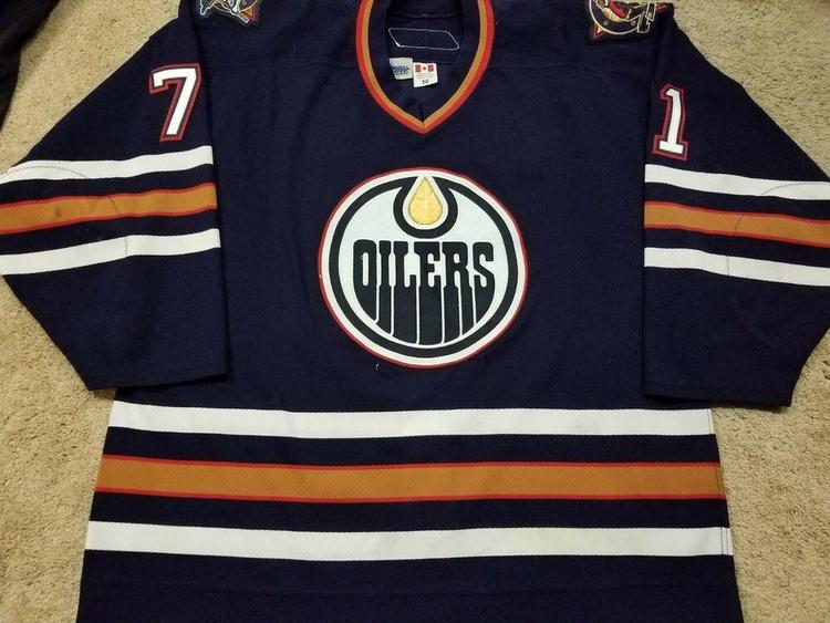 Petr Sykora 06 07 Edmonton Oilers Nhl Photomatched Game Worn Used Jersey Coa Hockey Apparel Jerseys Socks