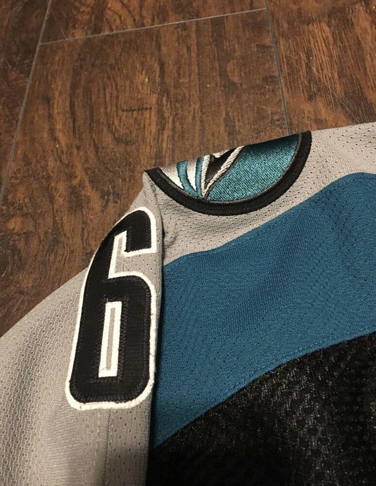 Derek Joslin 6 Worcester Sharks AHL Teal 200607 Game Worn Minor Hockey Jersey SidelineSwap