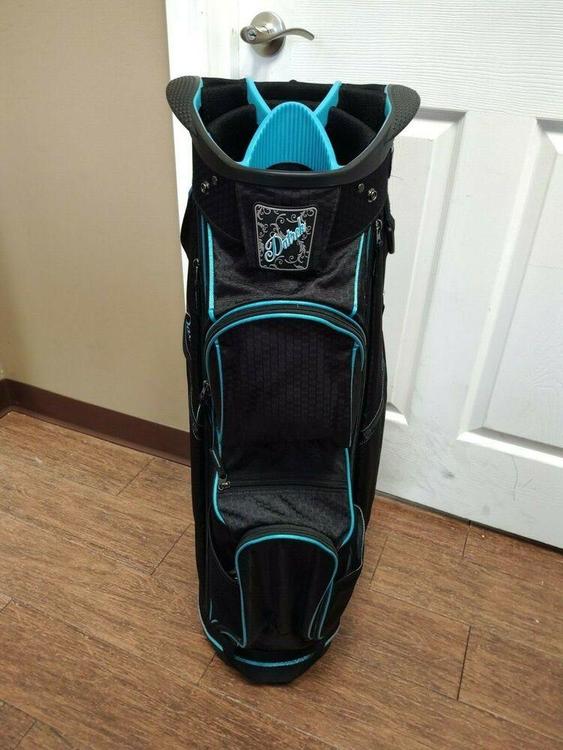 Datrek 14 Divider Cart Golf Bag Las Blue Black W Raincover Cb Lite