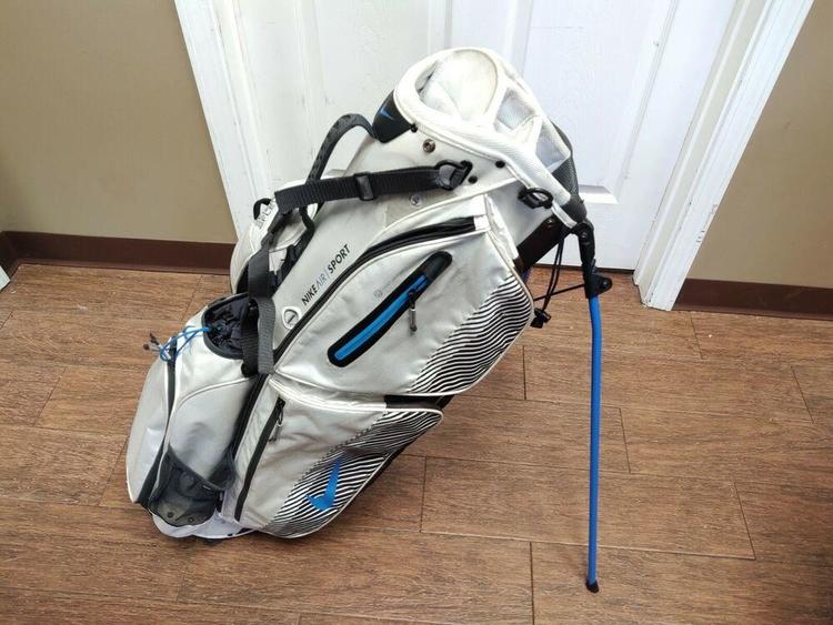 Nike Air Sport 8 Divider Dual Strap Golf Stand Bag White Grey Blue
