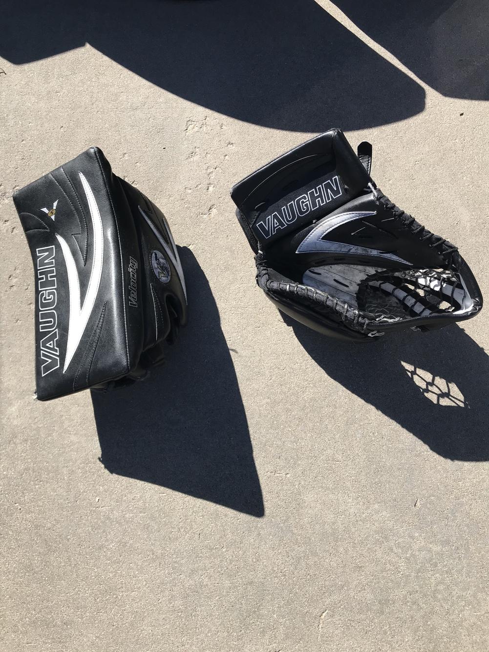 Vaughn Velocity V5 Goalie Gloves & Blockers Regular Senior Pro Stock
