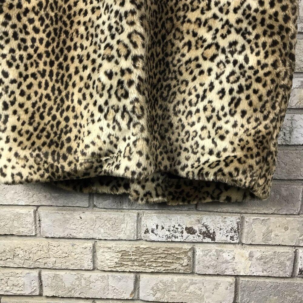 VTG Cheetah Leopard Faux Fur Vest Womens Large Nice Quality Warm