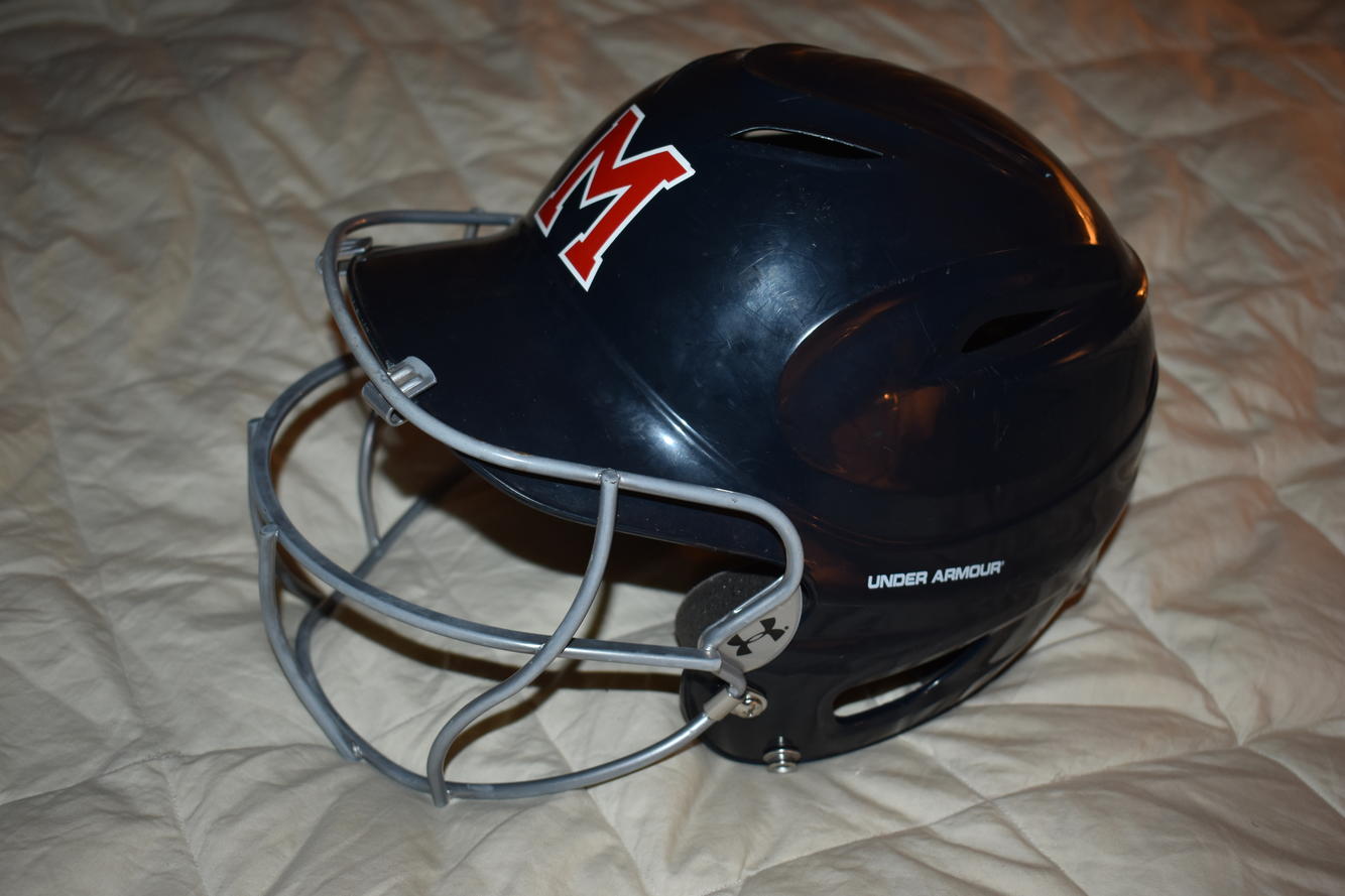 Under Armour Softball Batting Helmet w/ Cage, Blue, 6 1/2 7 1/2