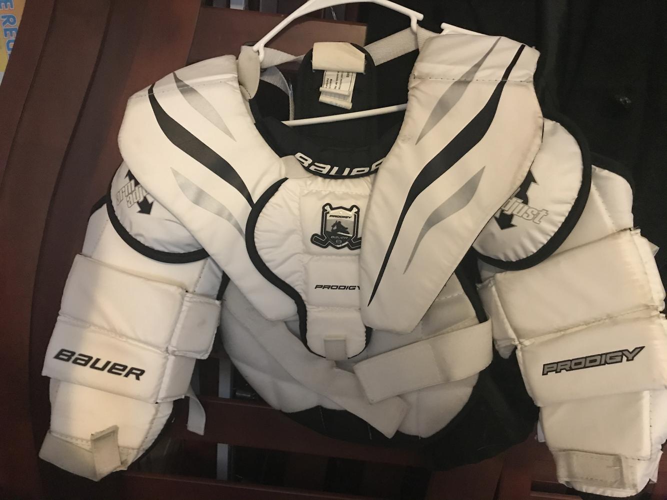 White Small Bauer Prodigy Goalie Chest Protector SidelineSwap