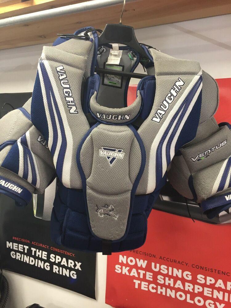 Junior Size Medium Vaughn Ventus Ice Hockey Goalie Chest And Arm